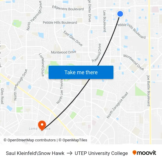 Saul Kleinfeld\Snow Hawk to UTEP University College map