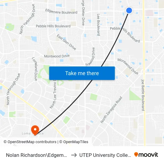 Nolan Richardson\Edgemere to UTEP University College map