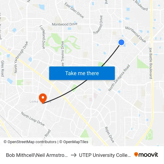Bob Mithcell\Neil Armstrong to UTEP University College map