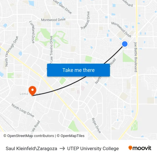 Saul Kleinfeld\Zaragoza to UTEP University College map