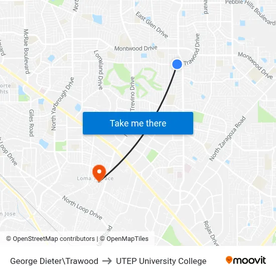 George Dieter\Trawood to UTEP University College map
