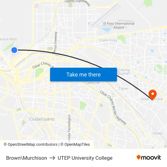 Brown\Murchison to UTEP University College map