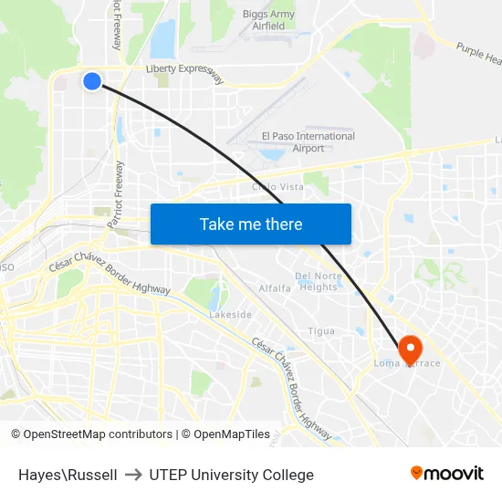 Hayes\Russell to UTEP University College map