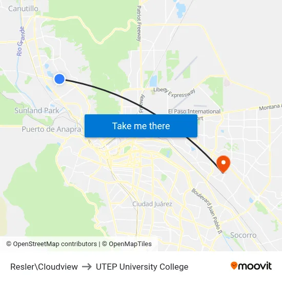 Resler\Cloudview to UTEP University College map
