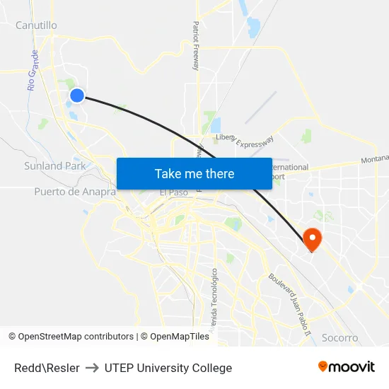 Redd\Resler to UTEP University College map