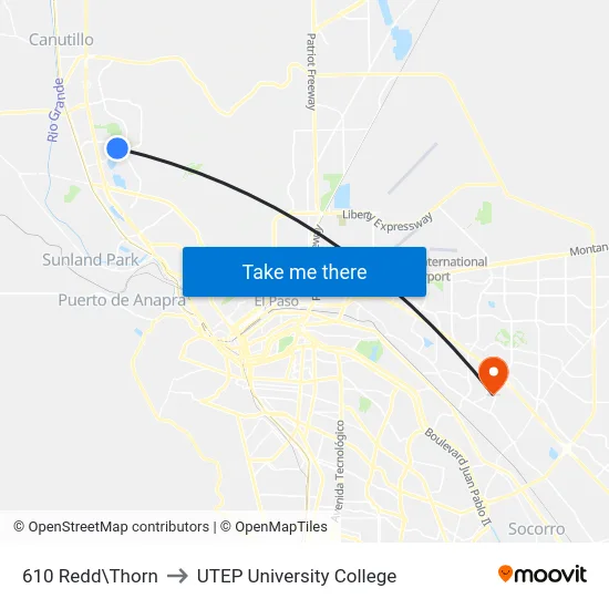 610 Redd\Thorn to UTEP University College map