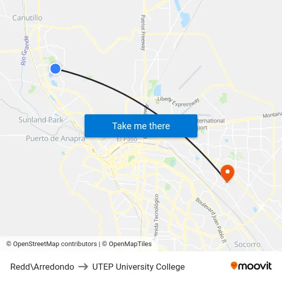 Redd\Arredondo to UTEP University College map