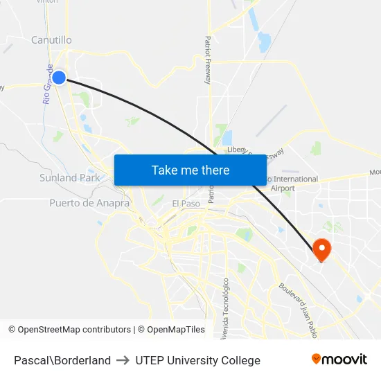 Pascal\Borderland to UTEP University College map