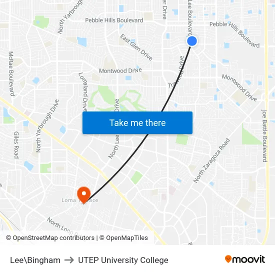 Lee\Bingham to UTEP University College map