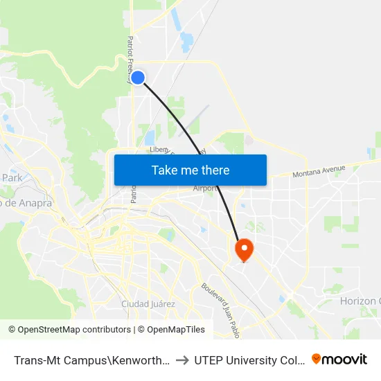 Trans-Mt Campus\Kenworthy\Fol to UTEP University College map
