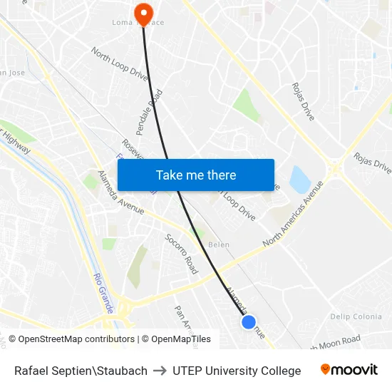 Rafael Septien\Staubach to UTEP University College map