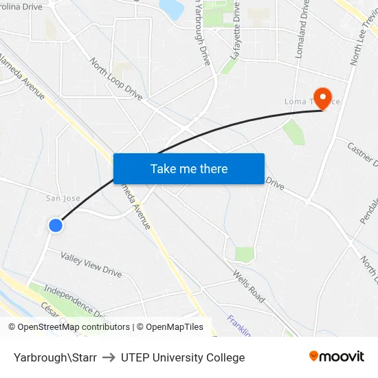 Yarbrough\Starr to UTEP University College map