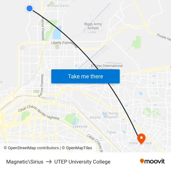 Magnetic\Sirius to UTEP University College map
