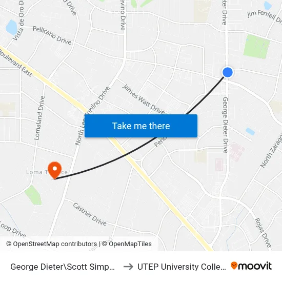 George Dieter\Scott Simpson to UTEP University College map