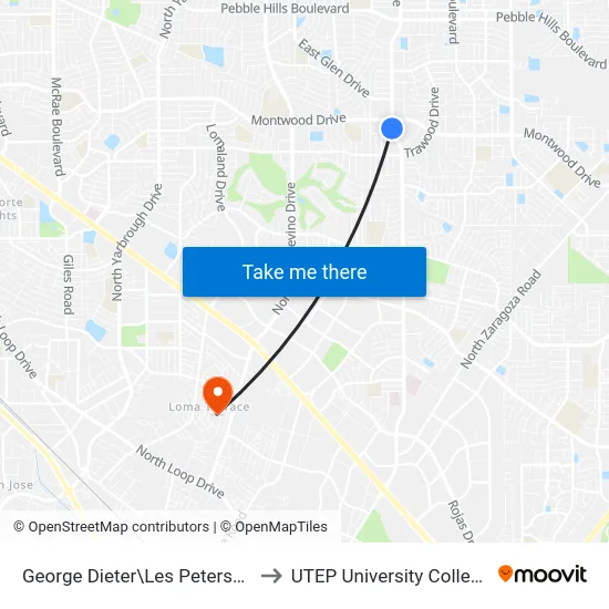 George Dieter\Les Peterson to UTEP University College map
