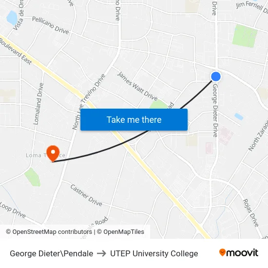 George Dieter\Pendale to UTEP University College map