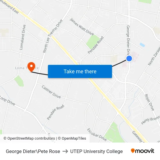 George Dieter\Pete Rose to UTEP University College map