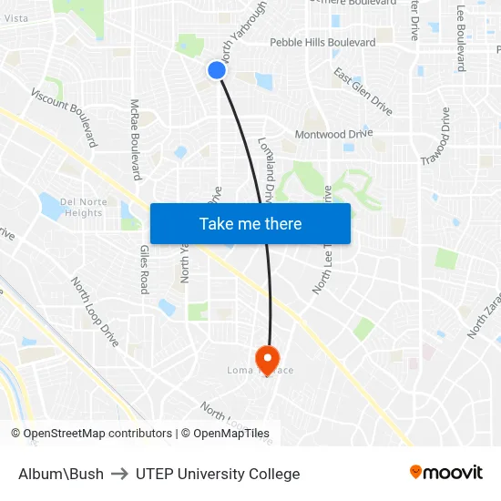 Album\Bush to UTEP University College map