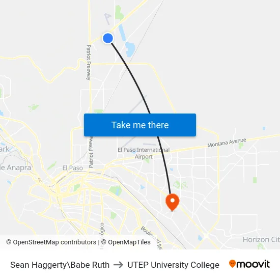 Sean Haggerty\Babe Ruth to UTEP University College map