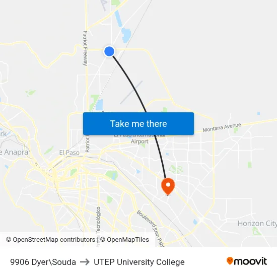 9906 Dyer\Souda to UTEP University College map