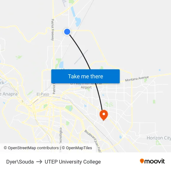 Dyer\Souda to UTEP University College map