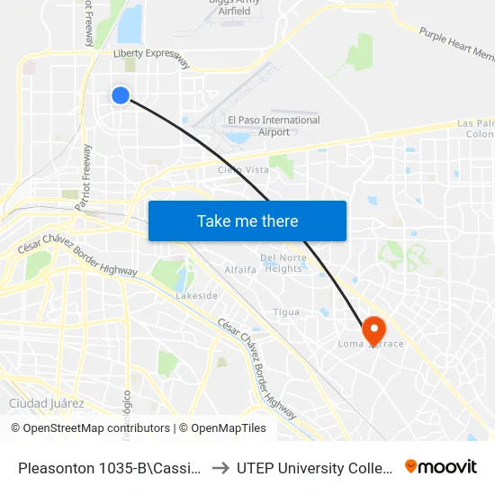 Pleasonton 1035-B\Cassidy to UTEP University College map