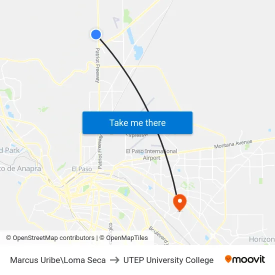 Marcus Uribe\Loma Seca to UTEP University College map