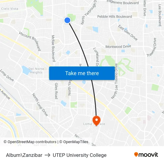 Album\Zanzibar to UTEP University College map