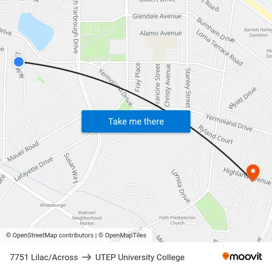 7751 Lilac/Across to UTEP University College map