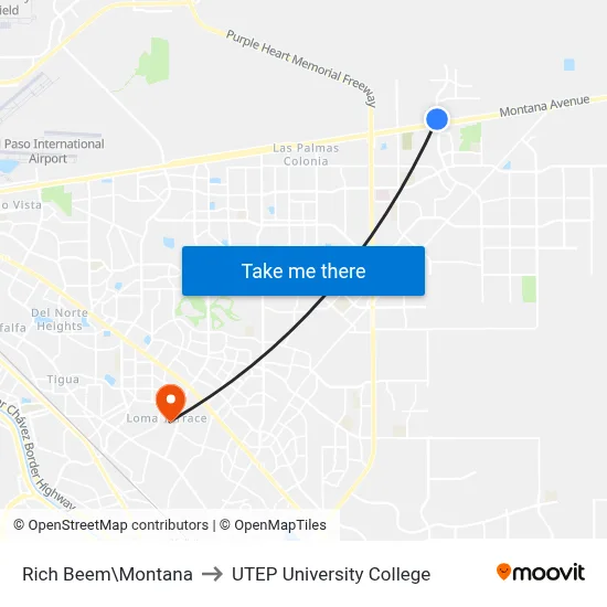 Rich Beem\Montana to UTEP University College map