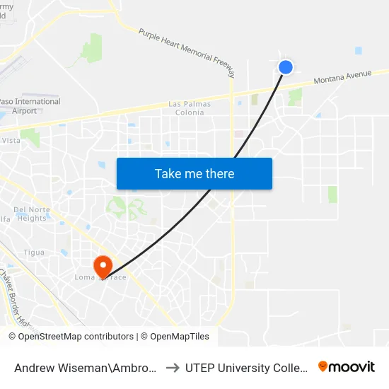 Andrew Wiseman\Ambrose to UTEP University College map