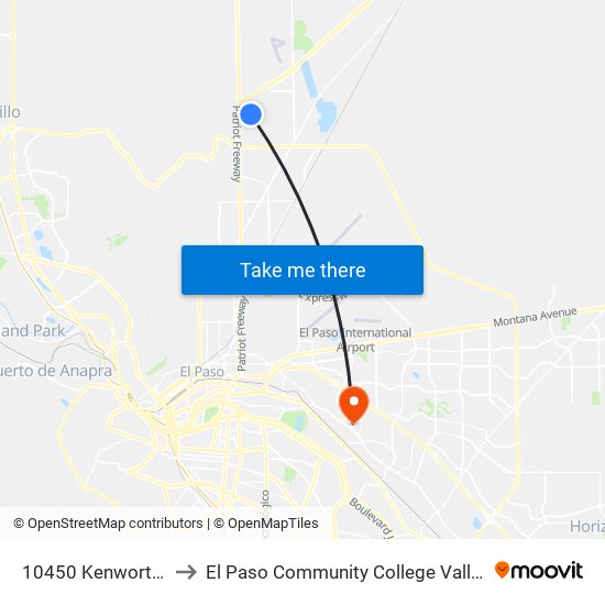 10450 Kenworthy\Salem to El Paso Community College Valle Verde Campus map