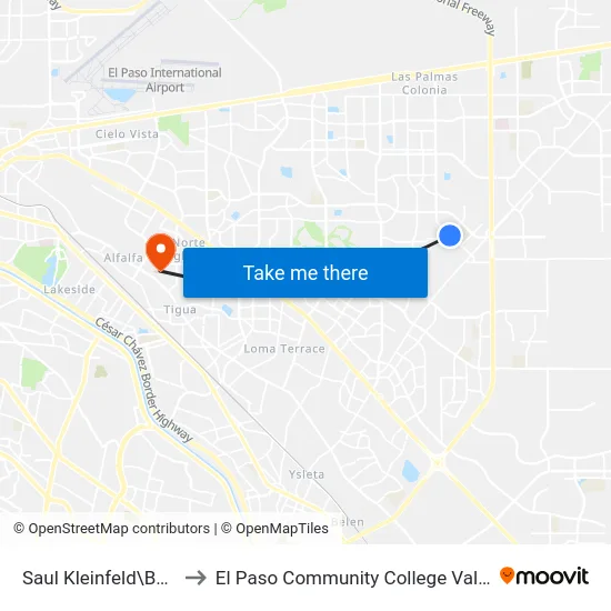 Saul Kleinfeld\Bob Mitchell to El Paso Community College Valle Verde Campus map
