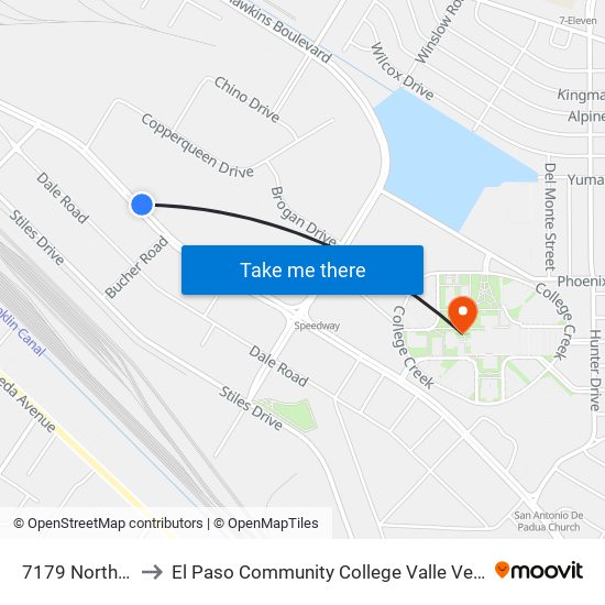 7179 North Loop to El Paso Community College Valle Verde Campus map