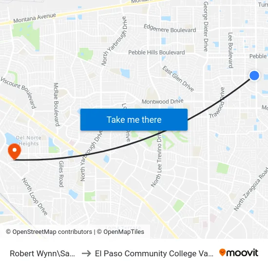 Robert Wynn\Saul Kleinfeld to El Paso Community College Valle Verde Campus map