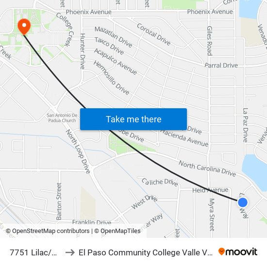 7751 Lilac/Across to El Paso Community College Valle Verde Campus map