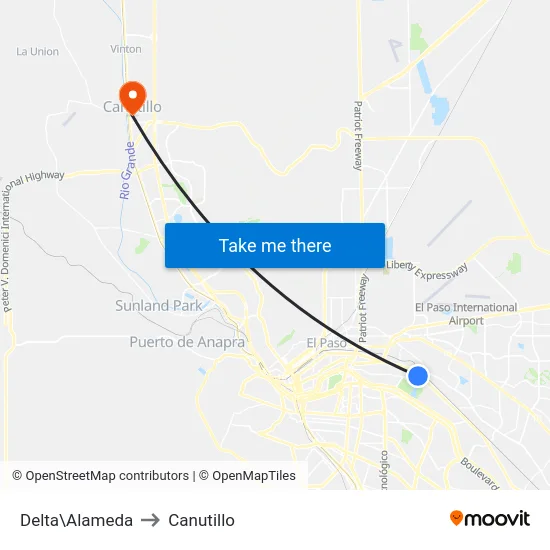 Delta\Alameda to Canutillo map