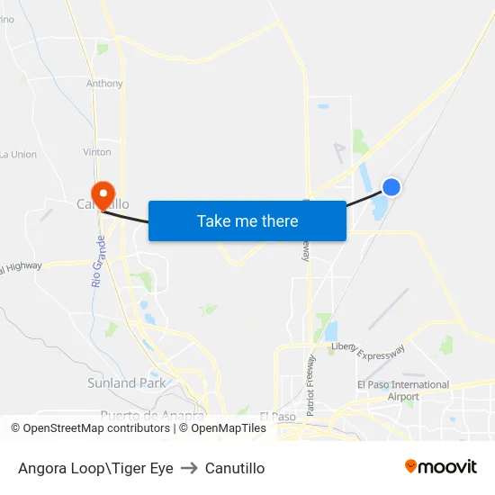 Angora Loop\Tiger Eye to Canutillo map