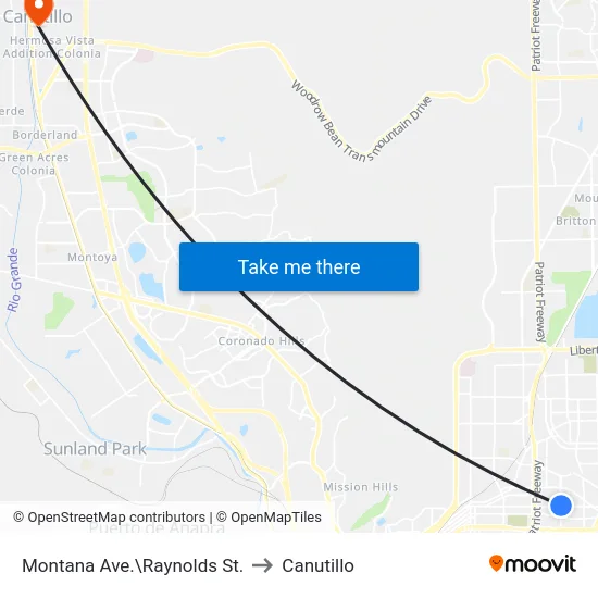 Montana Ave.\Raynolds St. to Canutillo map