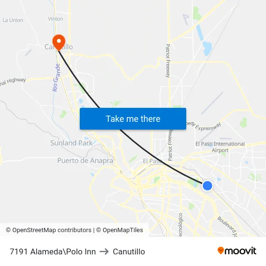 7191 Alameda\Polo Inn to Canutillo map