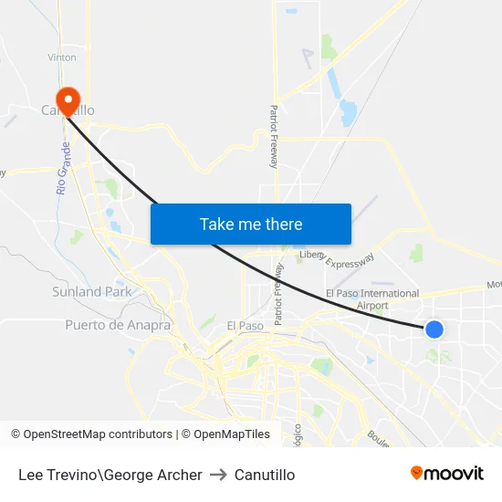 Lee Trevino\George Archer to Canutillo map