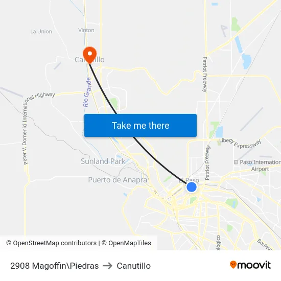 2908 Magoffin\Piedras to Canutillo map