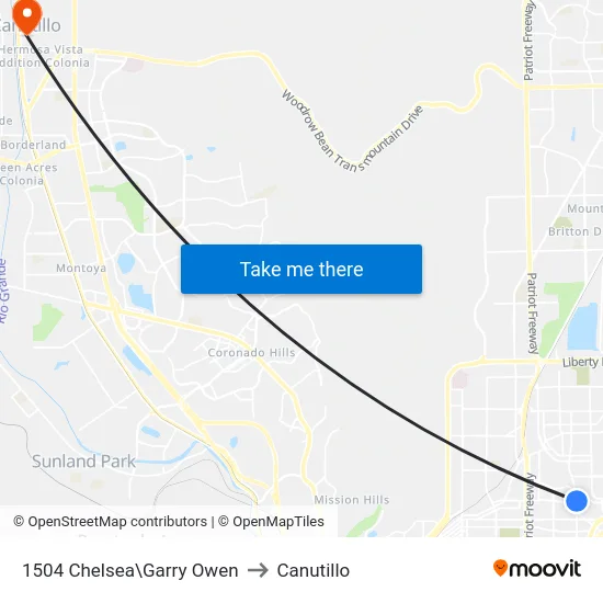 1504 Chelsea\Garry Owen to Canutillo map