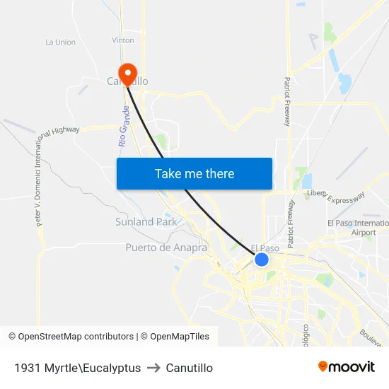 1931 Myrtle\Eucalyptus to Canutillo map