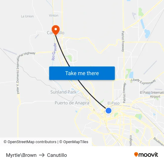 Myrtle\Brown to Canutillo map