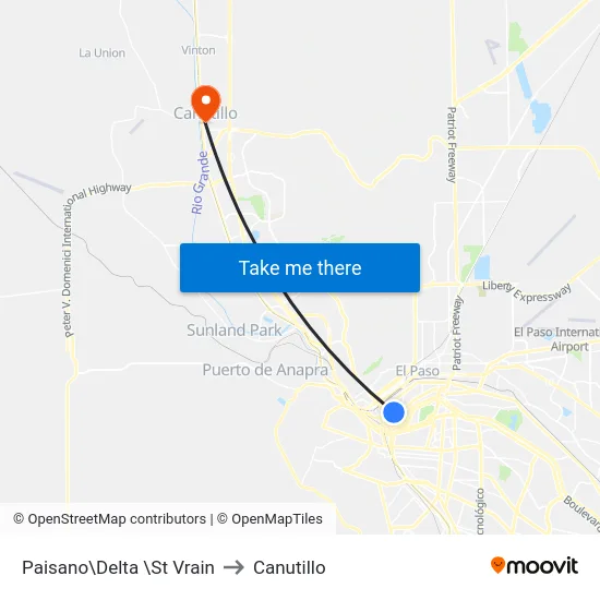 Paisano\Delta \St Vrain to Canutillo map