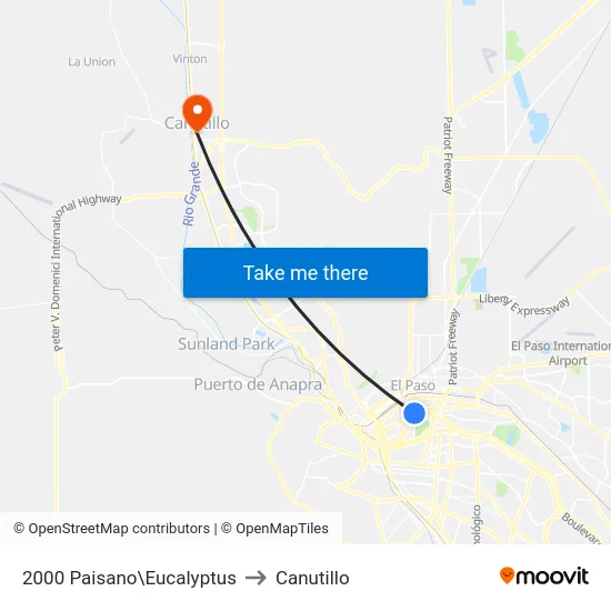 2000 Paisano\Eucalyptus to Canutillo map