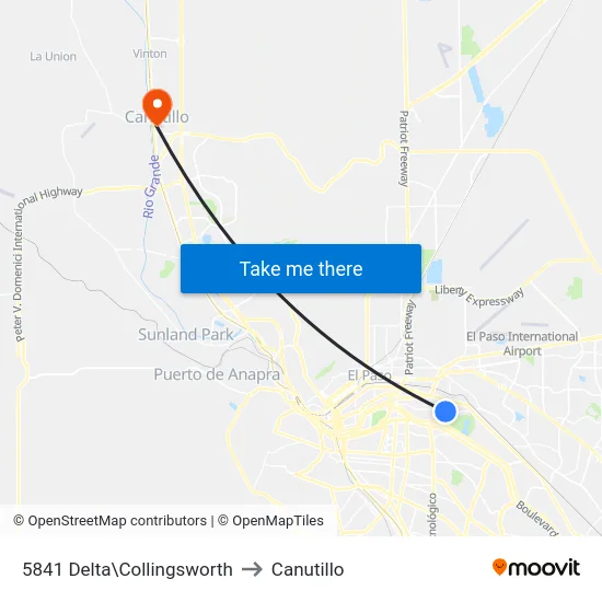 5841 Delta\Collingsworth to Canutillo map