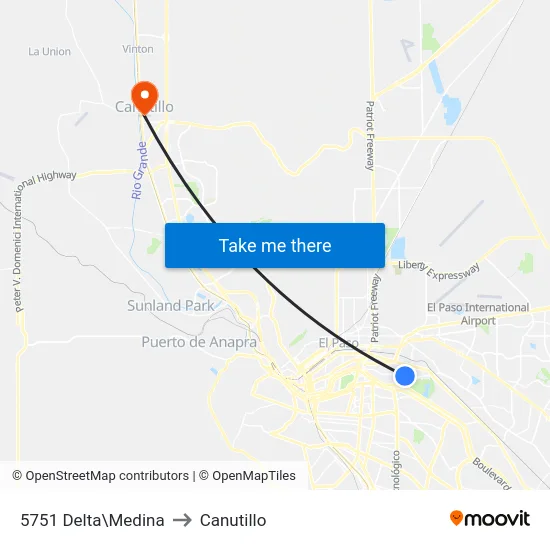 5751 Delta\Medina to Canutillo map