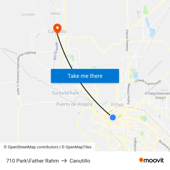 710 Park\Father Rahm to Canutillo map